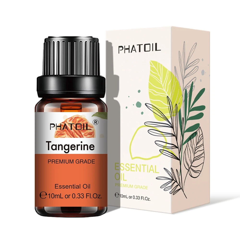 PHATOIL Natural Plant Essential Oil 10ml Eucalyptus Rose Lemon Bergamot Vanilla Peppermint 1PCS Aroma Essential Oil For Diffuser