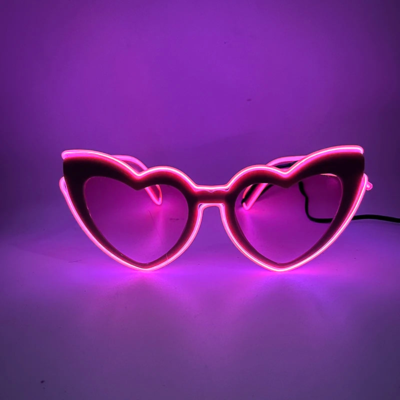 LED Just Married Glasses Wedding Bride To Be Surprise Gift Couple Glasses Souvenirs Glowing Heart Glasses Married Sunglasses