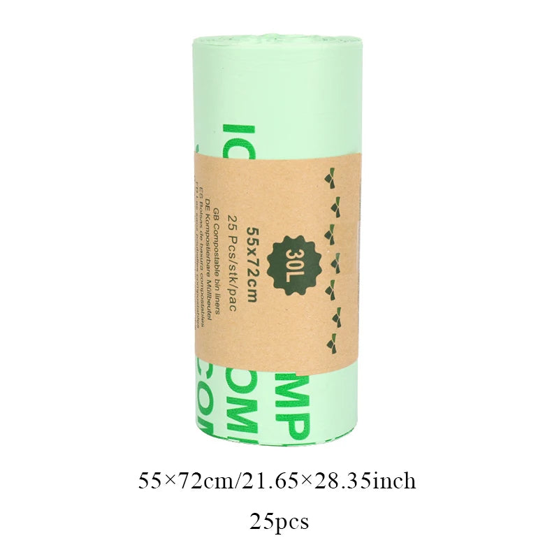 50pcs Small Biodegradable Garbage Bag Corn Starch Compostable Recycling Pet Poop Kitchen Household Degradable Trash Bag