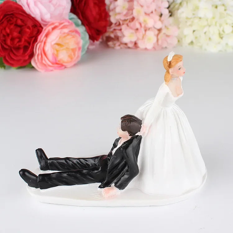 New Cake Toppers Dolls Bride and Groom Figurines Funny Wedding Cake Toppers Stand Topper Decoration Supplies Marry Figurine