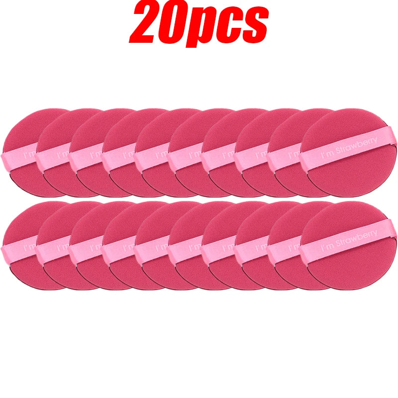 20pcs Strawberry Cosmetic Sponge Puff Double Side Soft Beauty Makeup Air Cushion Puffs Dry and Wet Use BB Cream Cosmetics Tools