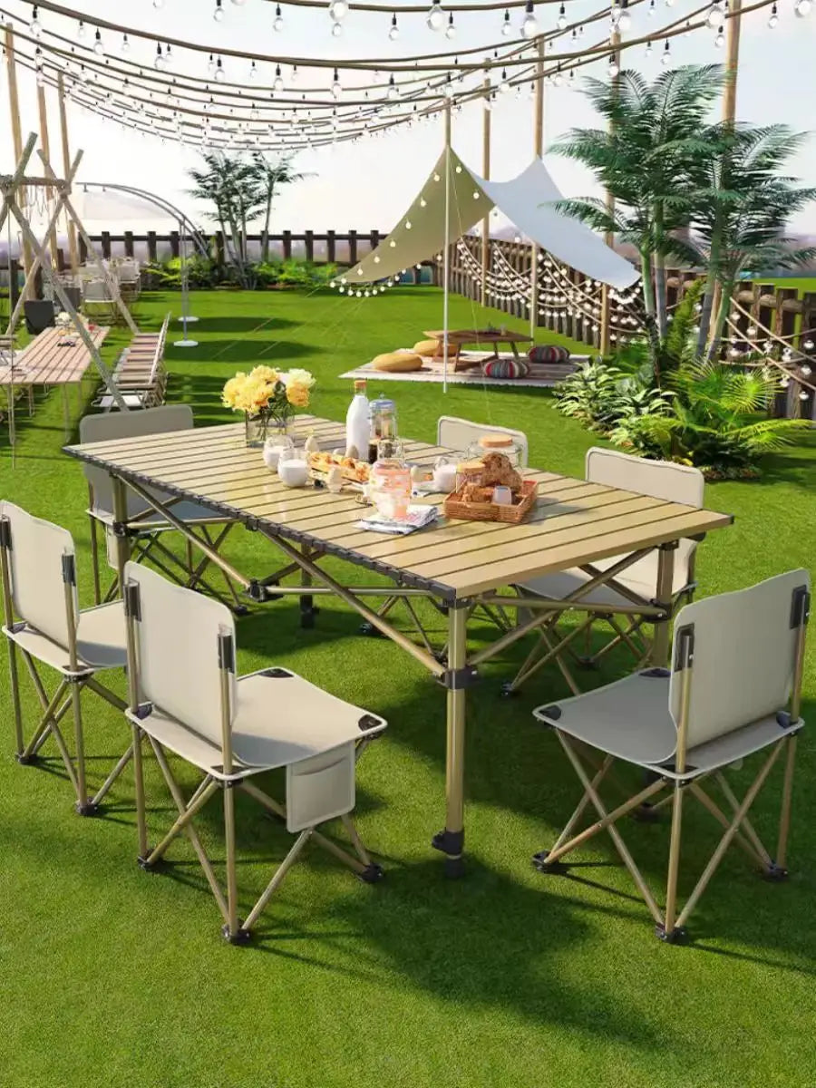 Coffee Tables Outdoor camping Portable aluminum alloy folding table detachable panel barbecue table mobile kitchen picnic table