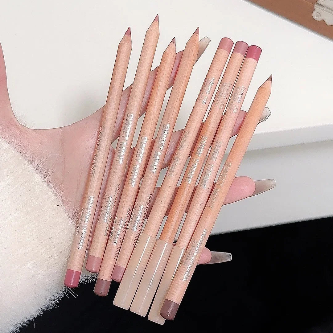 Bean Paste Pink Lip Liner Pen Professional Lip Liner Pencil Velvet Matte Lip Non-stick Cup Nude Lipstick Pen Contour Line Makeup