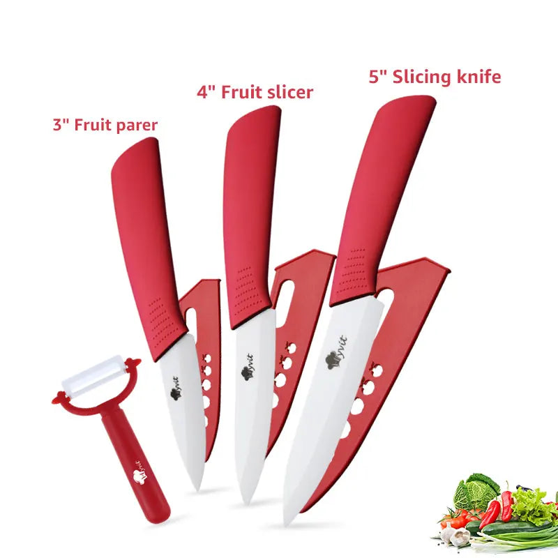 Ceramic Knife Kitchen Knives Set 3 4 5 6inch Chef Knife Utility Slicing Cutter Fruit Vegetable Baby Food Paring Anti-slip Handle