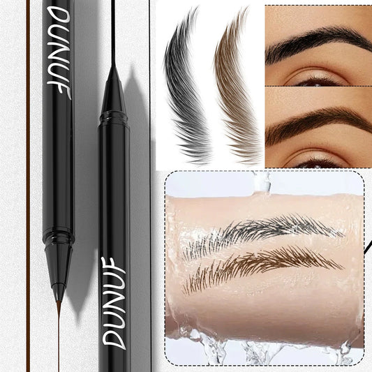 2 Colors Lasting Liquid Eyebrow Pencil Ultra-fine Waterproof Sweatproof Fast Drying Liquid Eyebrow Eyeliner Pen Makeup Cosmetics