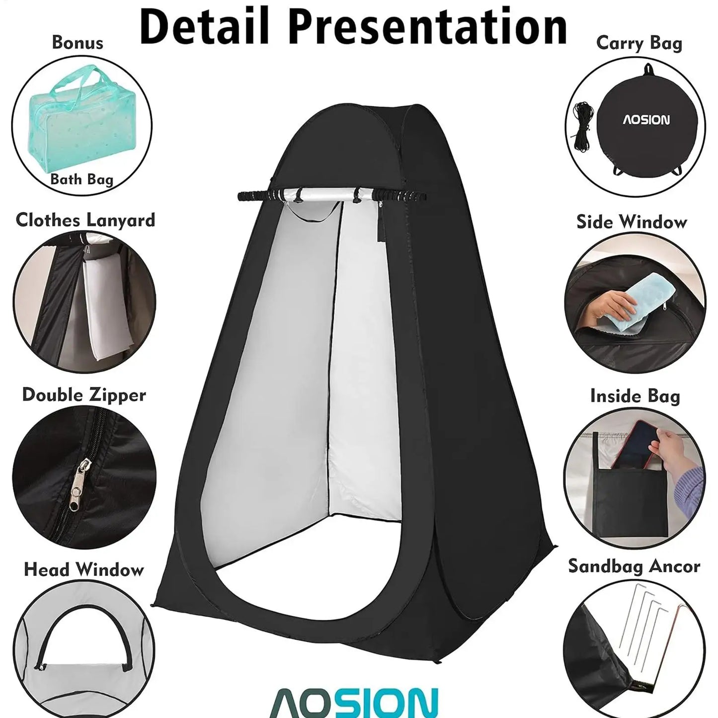 Portable Outdoor Privacy Shower Tent/ Movable Toilet/Enclosure Warm Bathing Shelter/camping Shower/ Sun Rain Shelter