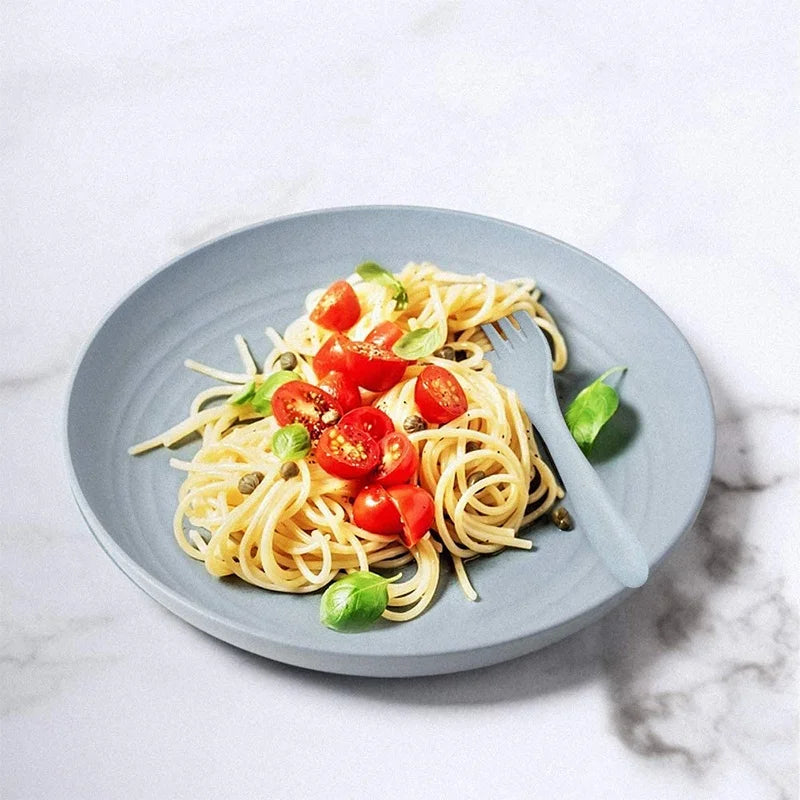 16pcs/set tableware eco friendly degradable plates cup dinner set wheat straw kitchen