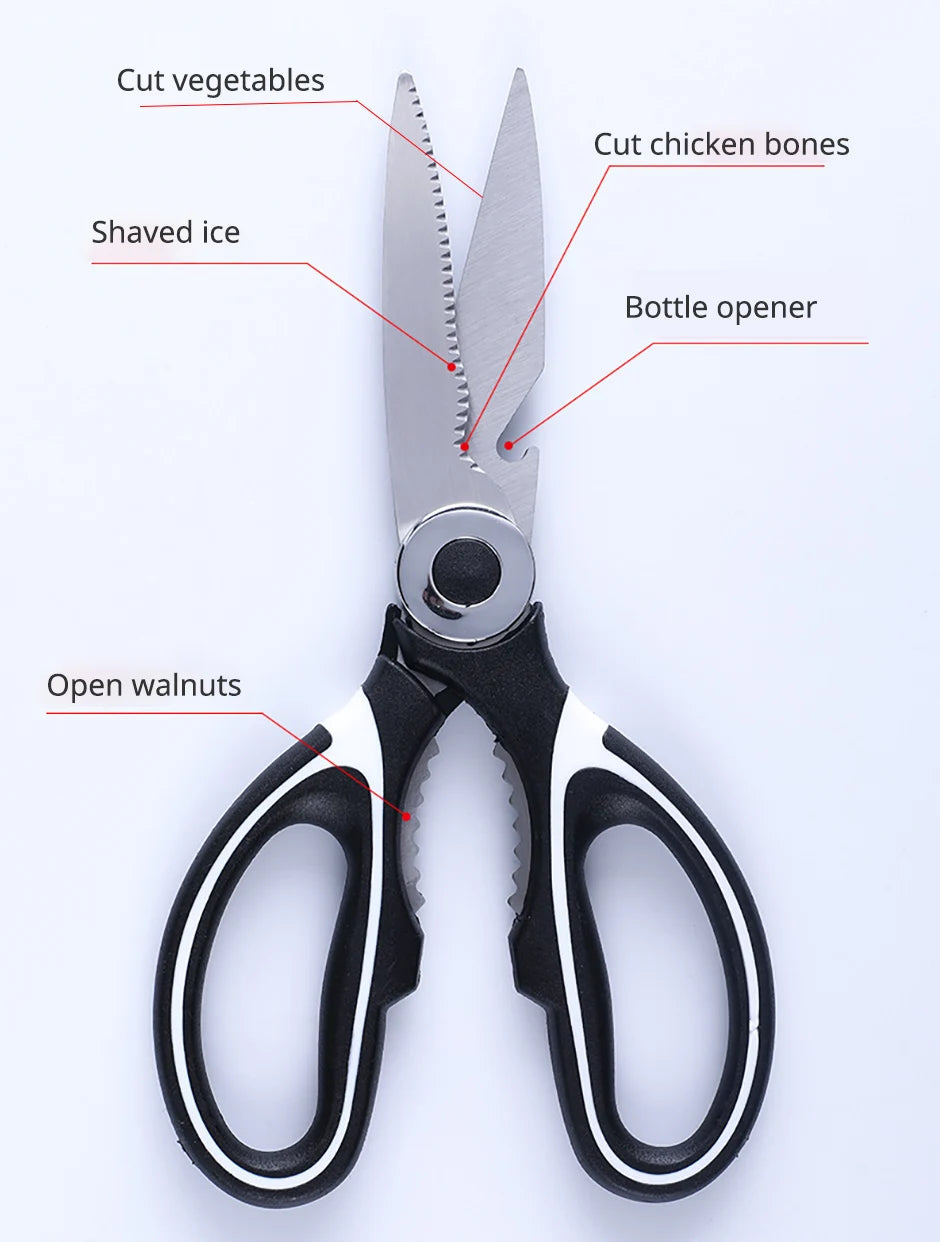 Kitchen Scissors Chicken Bone Scissors with Cover Stainless Steel