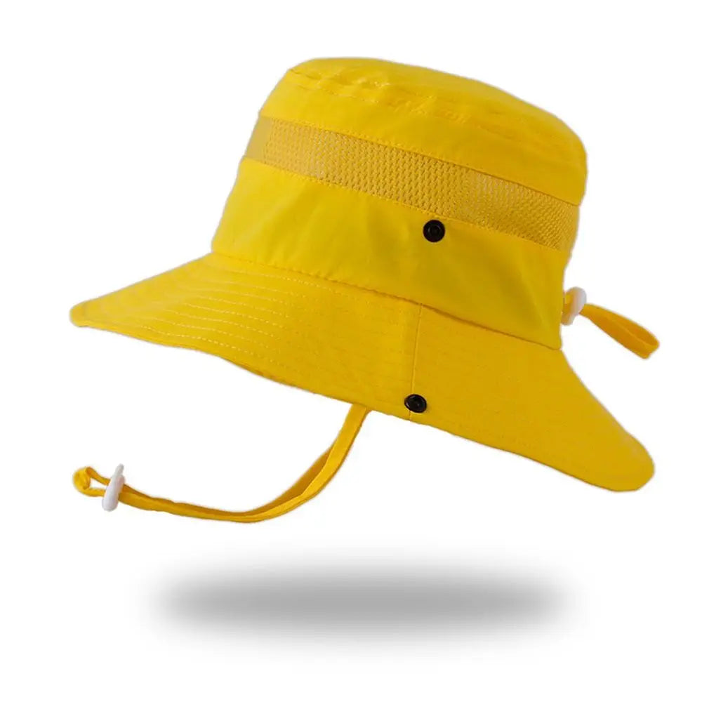 Anti UV Kids Summer Baby Sun Hat Bucket Cap With Whistle For Girls Boys Outdoor Neck Ear Cover Beach Cap