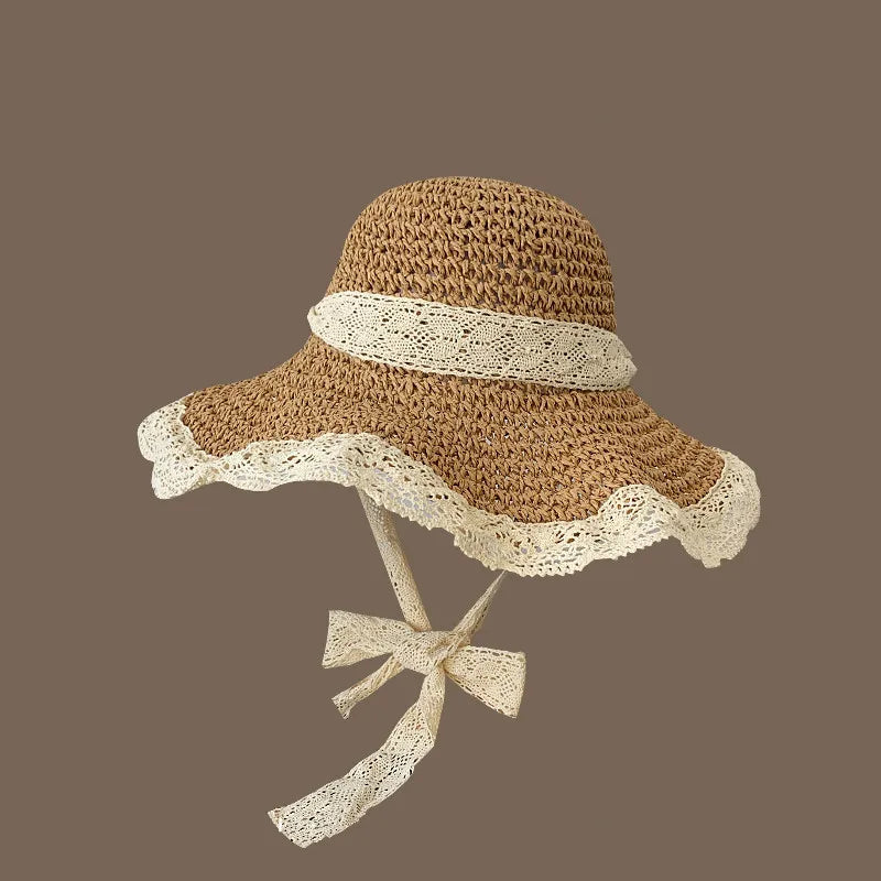 Korean Handmade Straw Hat For Women, Japanese Small fresh Sunshade Hat For Spring And Summer Outings, Sunscreen Hat