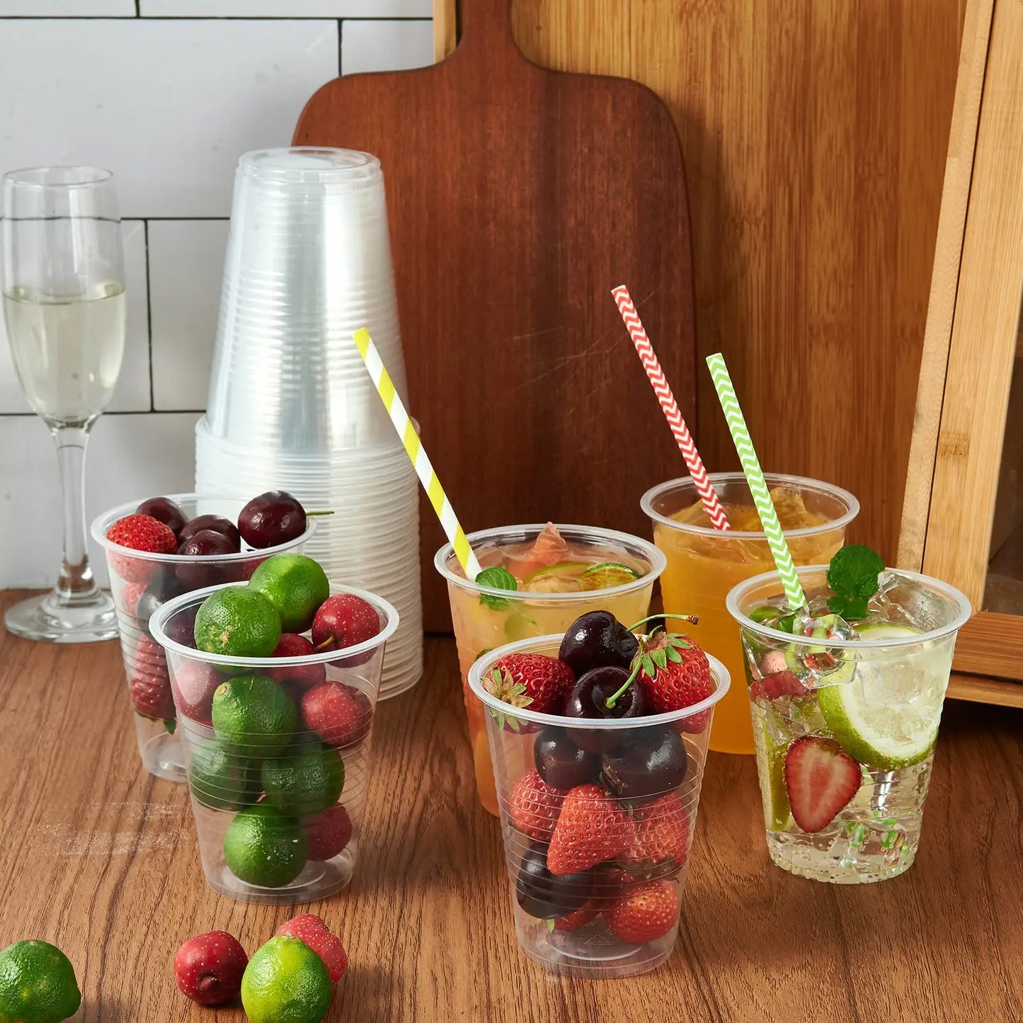 100/50PCS Disposable Clear Plastic Cup Outdoor Picnic Birthday Kitchen Party Disposable Plastic Cups for Wedding Christmas 200ml