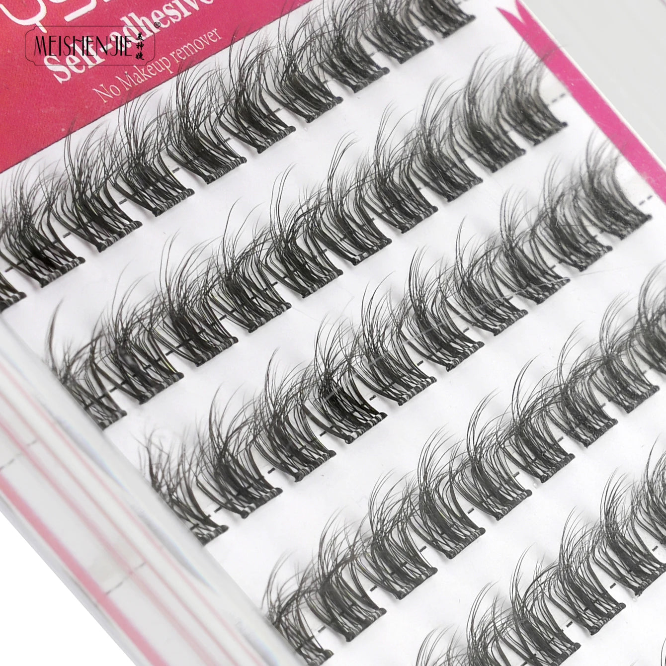 MEISHENJIE Self Adhesive Eyelashes 100 PCS DIY Cluster Lashes No Glue Needed Individual Lashes Extension Makeup Tools Faux Cils
