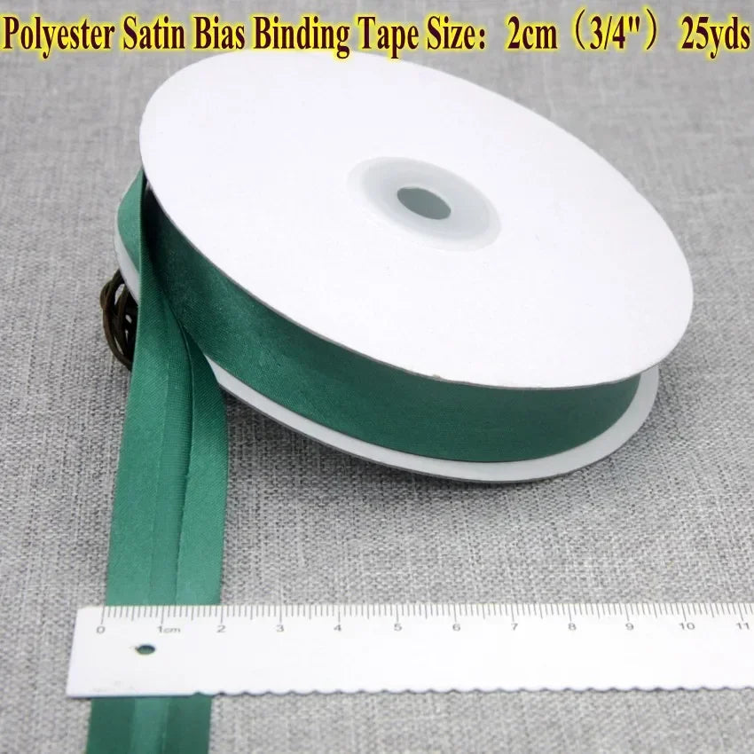 Polyester Satin Bias Binding Tape,bias Binding Size:20mm,3/4" *25yds,fold Tape for DIY Sewing Garment Accessories