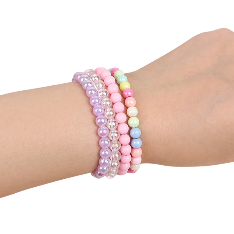 10-50Pcs Colorful Beads Bracelet Kids Girls Birthday Party Favors Goodie Pinata Filler Baby Shower Wedding Guest Treat Gifts