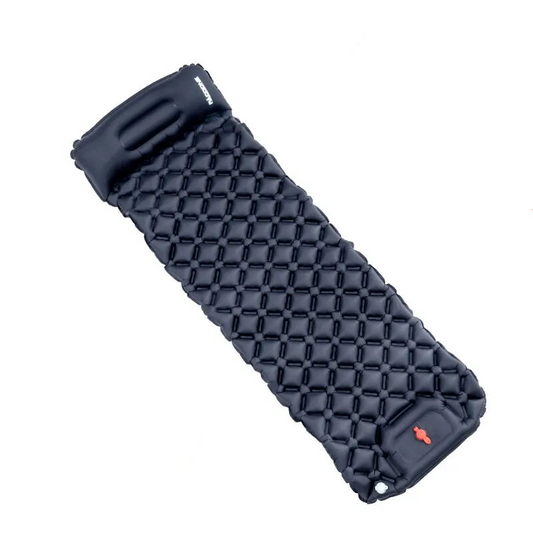 Camping Inflatable Sleeping Pad with Built-in Foot Pump And Pillow Navy Blue-0