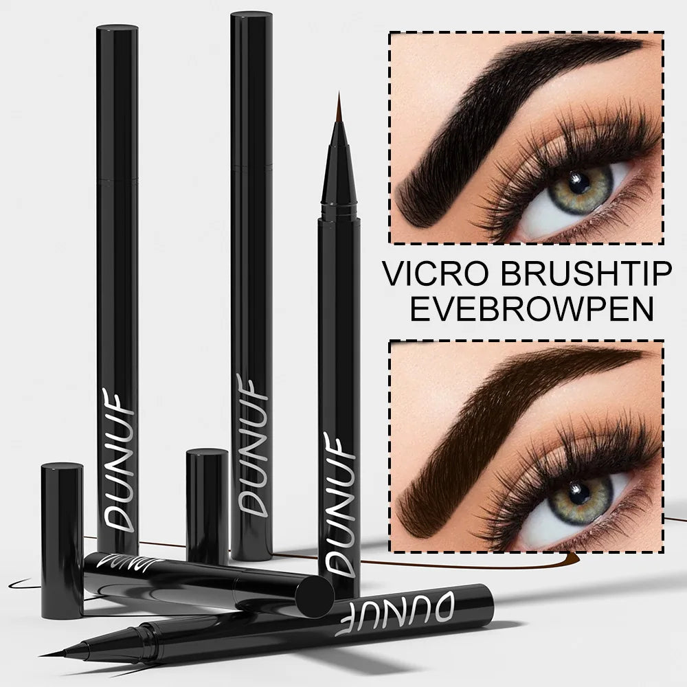 2 Colors Lasting Liquid Eyebrow Pencil Ultra-fine Waterproof Sweatproof Fast Drying Liquid Eyebrow Eyeliner Pen Makeup Cosmetics