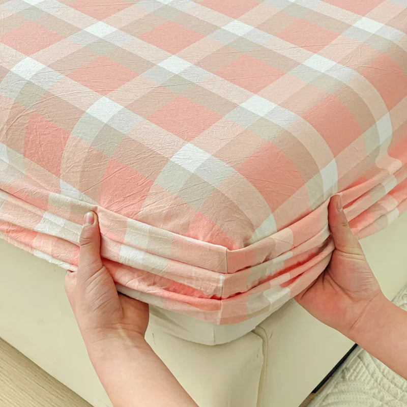 Pure Cotton Fitted Sheet Adults Kids Room Bedsheets Single/Twin/Queen/King Size Bed Cover простынь Soft Mattress Protector