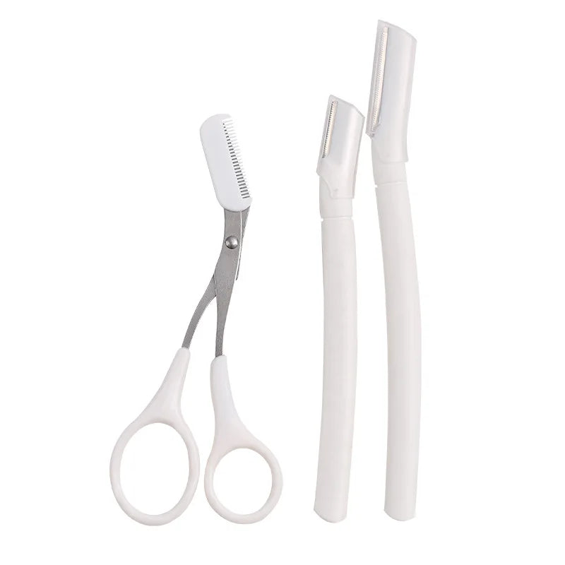Karsyngirl 2/3Pcs Women Eyebrow Trimmer Women Facial Epilator Eyebrow Hair Remover Stainless Steel Eyebrow Razor Beauty Tools