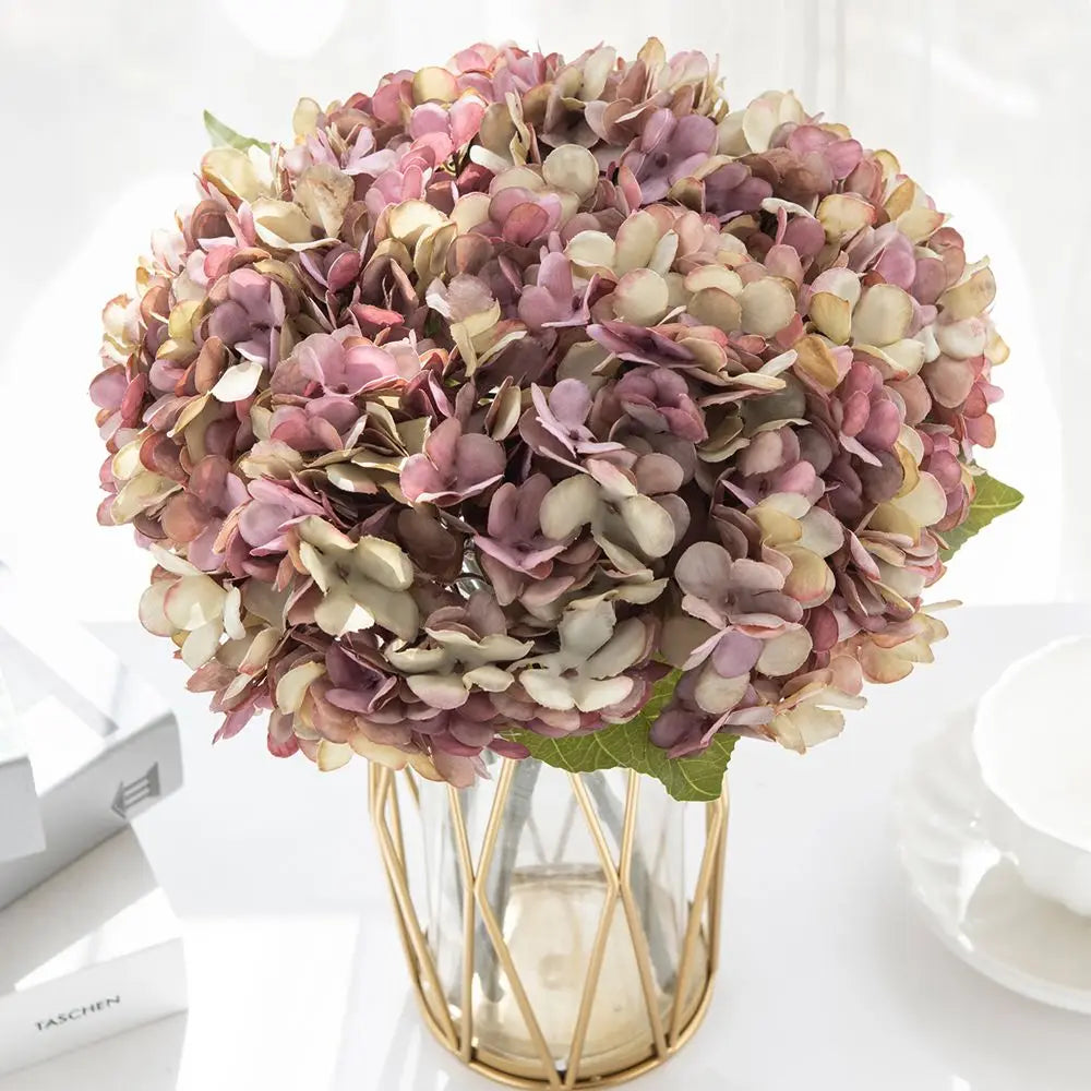 Artificial Hydrangea silk Flowers Home Room vases table Accessories Wedding wall Diy gift box Bridal Bouquet Holiday Party Decor