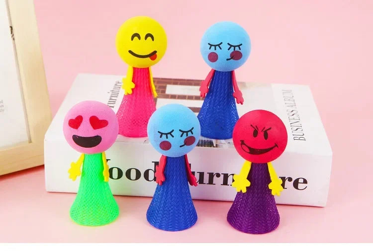 20Pcs  Vibrant EVA Jumping Doll Spring Toys for Kids Birthday Party Favors Guest Gifts School Prize Goodie Bag Pinata Fillers
