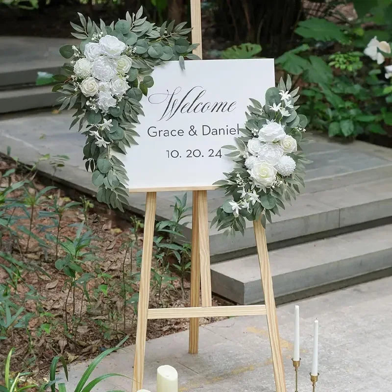 Artificial Flowers for Wedding Welcome Signs Floral Decoration Wedding Reception Ceremony Signs Wedding Arch Arrangement