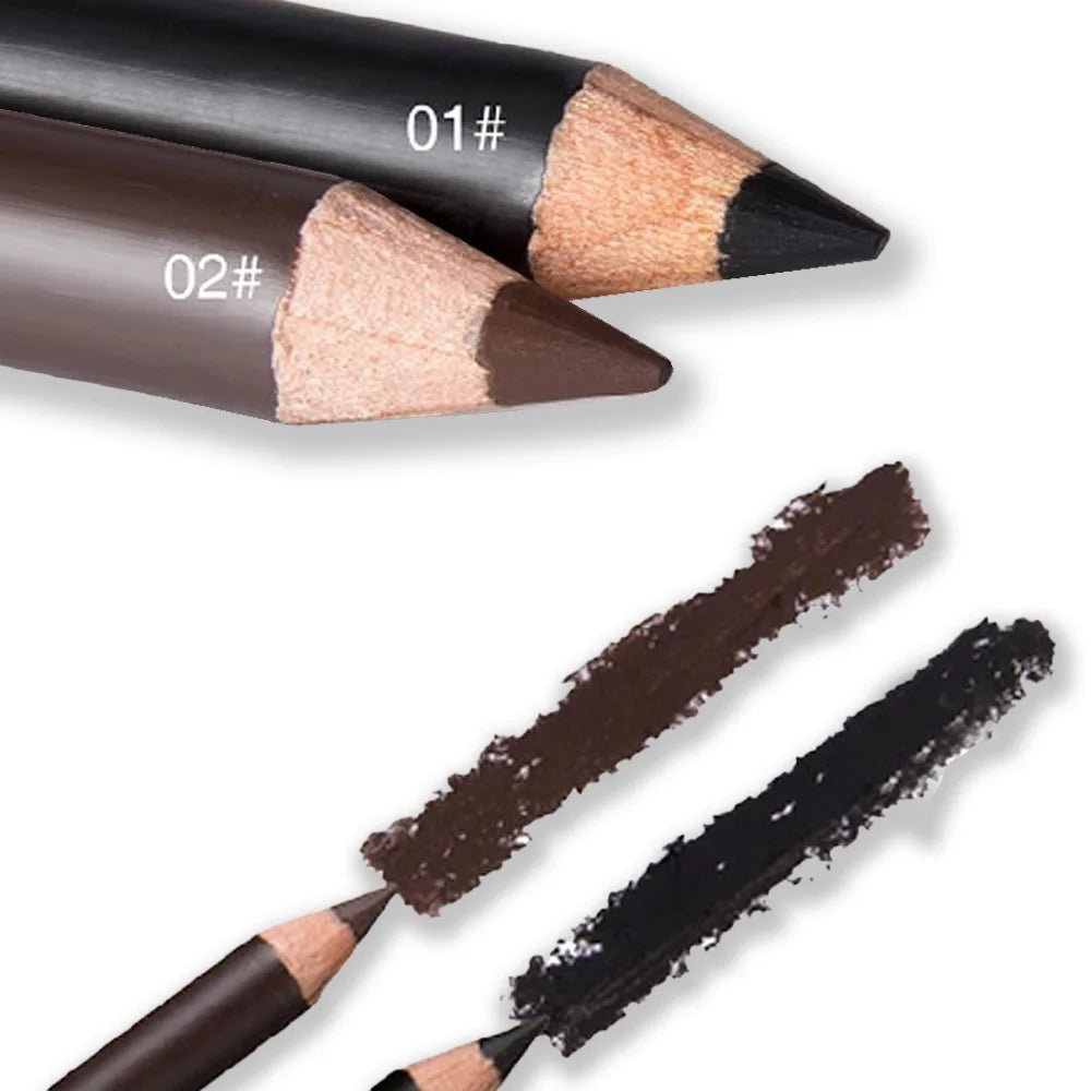 2 Colors Long Lasting Eyebrow PencilWaterproof and SweatproofNot easily smudgedWild EyebrowWooden Hard Core Eyebrow Pencil