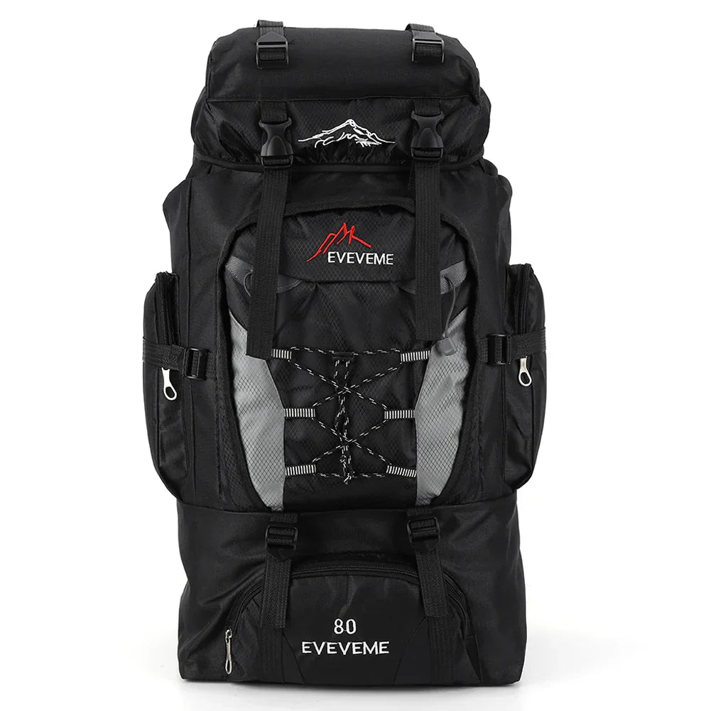 80L Travel Backpack Waterproof Outdoor Pack Black-0
