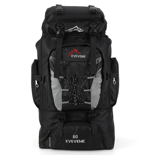 80L Travel Backpack Waterproof Outdoor Pack Black-0