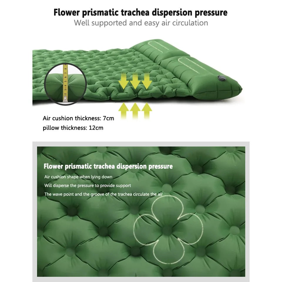 Double Bed Camping Inflating Sleeping Mats with Pillow-2