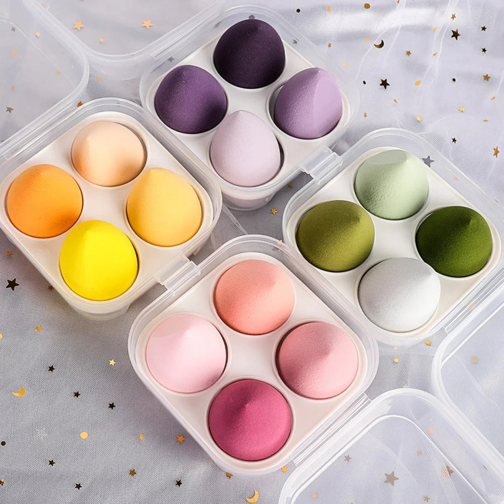 4pcs/bag Fashion Make up Blender Cosmetic Puff Makeup Sponge Foundation Powder Sponge Beauty Tool Makeup Tool Accessories