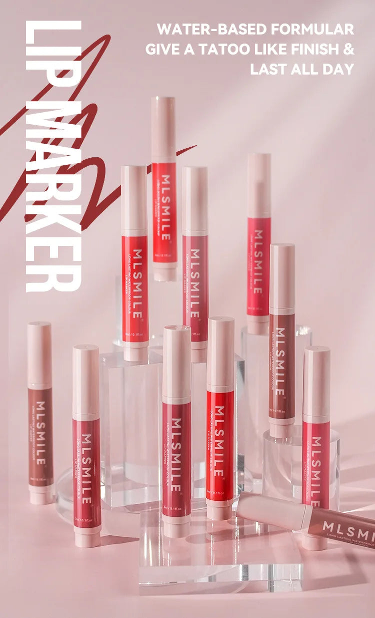 Nude Brown Matte Lipstick Marker Pen Solid Lip Gloss Waterproof Long Lasting Lipstick Pencil Lip Liner Pen Lips Makeup Cosmetics