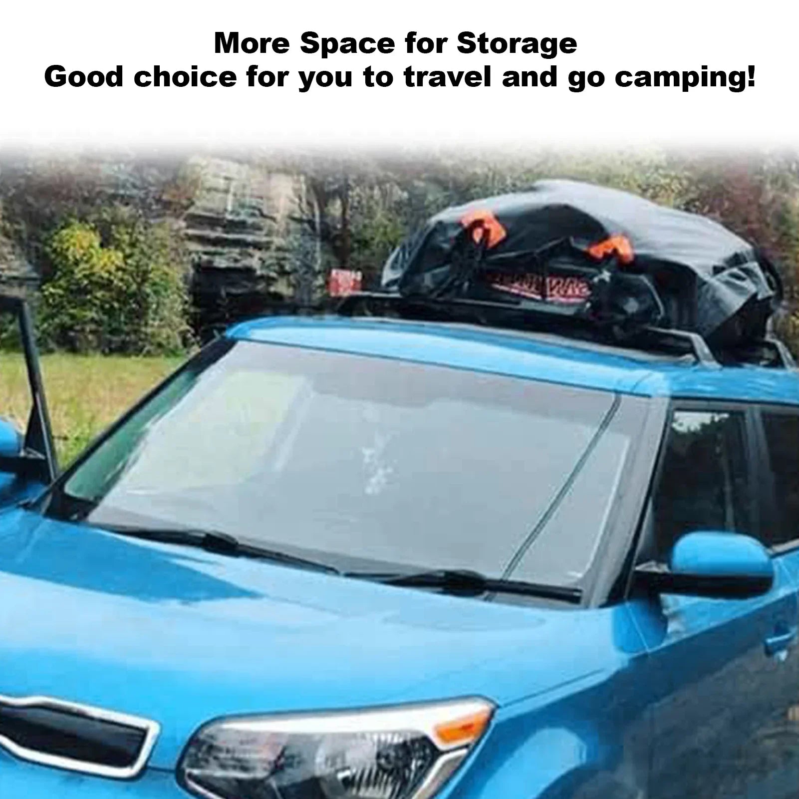 Waterproof Car Roof Cargo Bag 425L Universal Travel Storage Carrier Black-4