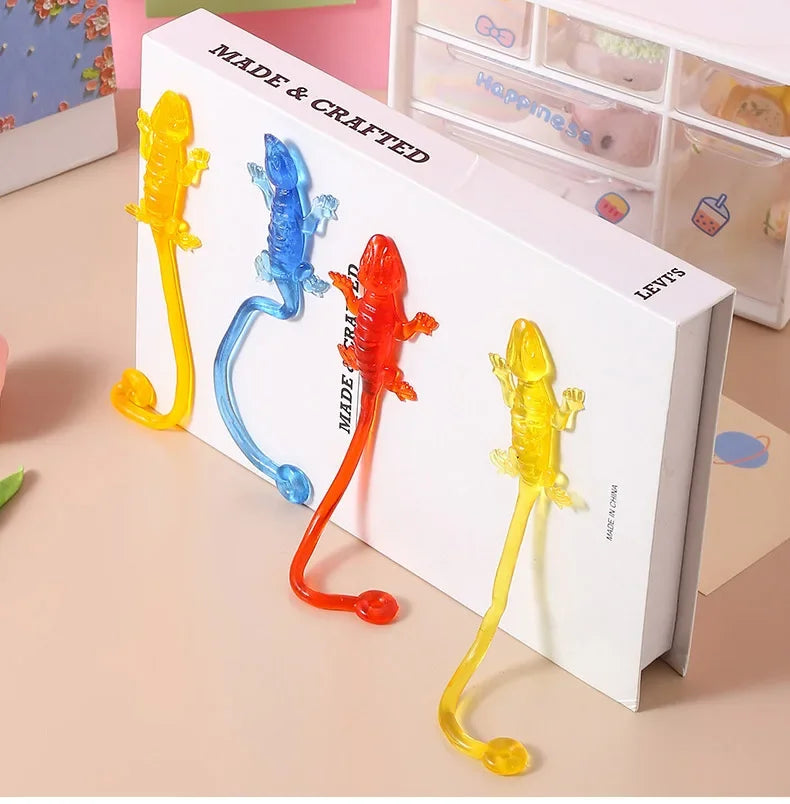 20Pcs Fun Colorful Lizard Sticky Retractable Toys for Kids Birthday Party Favors Baby Shower Pinata Fillers Halloween Party Gift