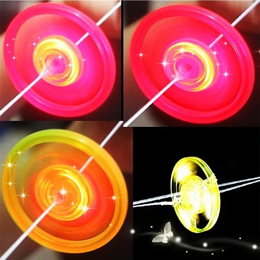6 Pcs Fun Hand Pulled LED Light Up Flywheel Toys Children's Day Party Birthday Guest Gift Pinata Filler Kindergarten Gift Prize
