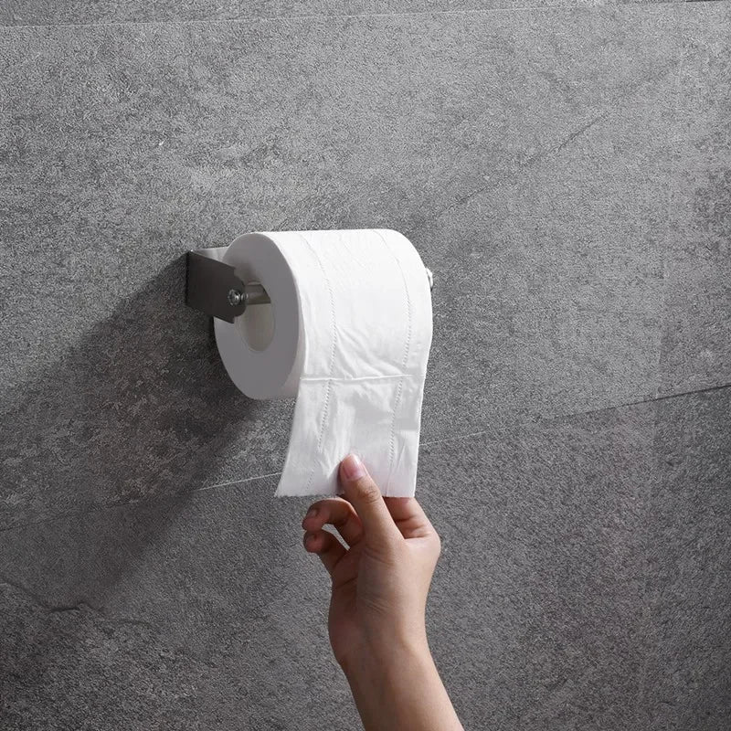 Stainless Steel Paper Towel Holder Self Adhesive Kitchen Roll Paper Holder No Punching Kitchen Bathroom Lengthen Storage Rack