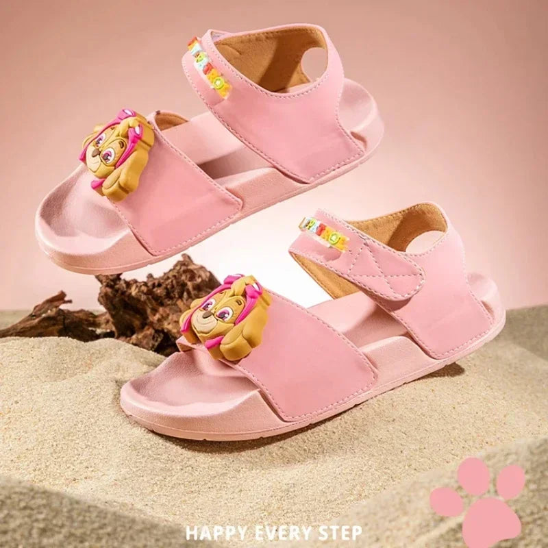 PAW PATROLs Anime Cartoon Sandals Outdoor Comfortable Non-slip Breathable Sandals Heel Strap Shoes for Boys and Girls Gift Toy