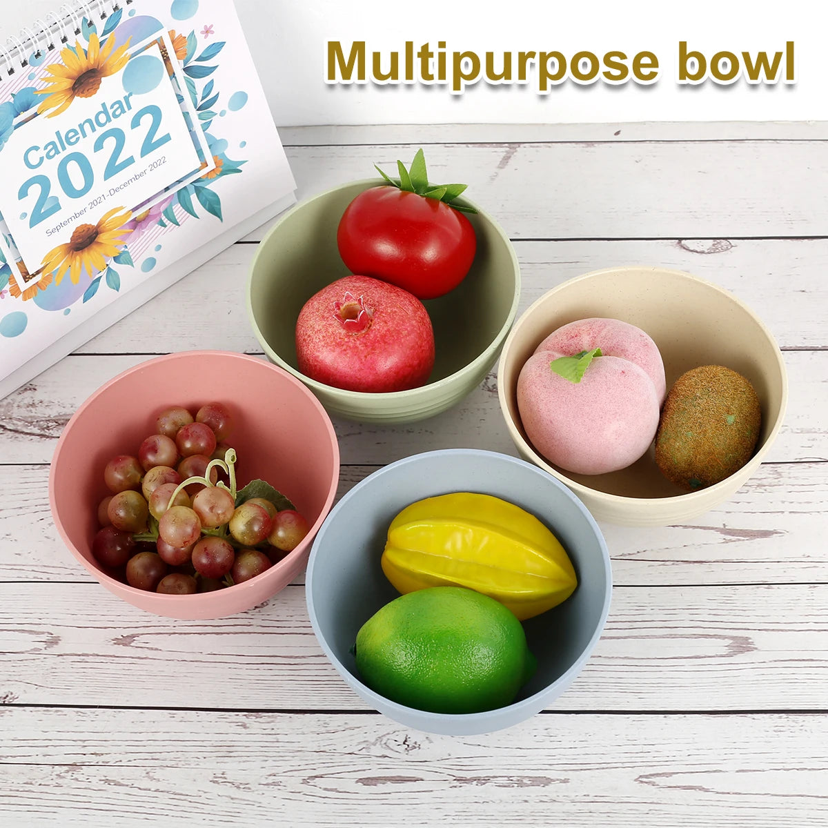 4Pcs Cereal Bowl Set Unbreakable Bowl Kitchen Outdoors Camping