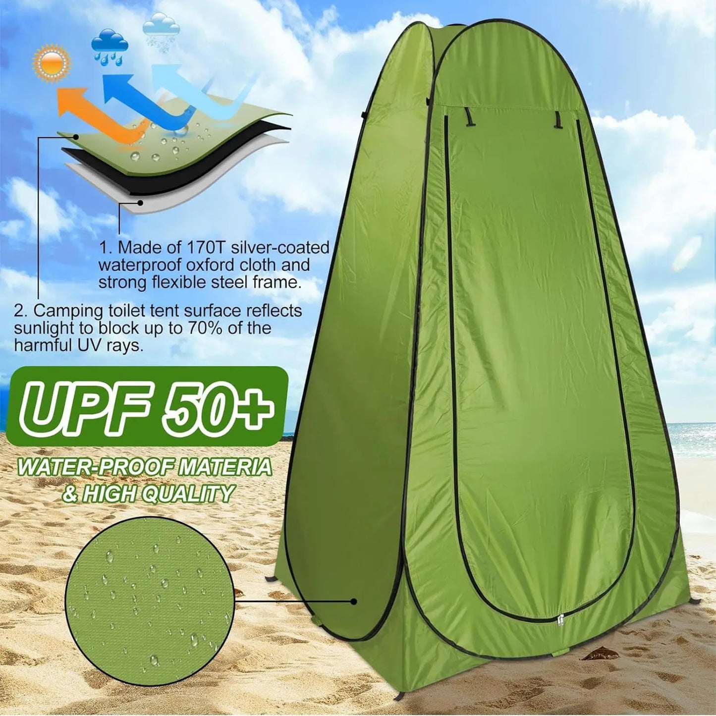 Portable Outdoor Privacy Shower Tent/ Movable Toilet/Enclosure Warm Bathing Shelter/camping Shower/ Sun Rain Shelter