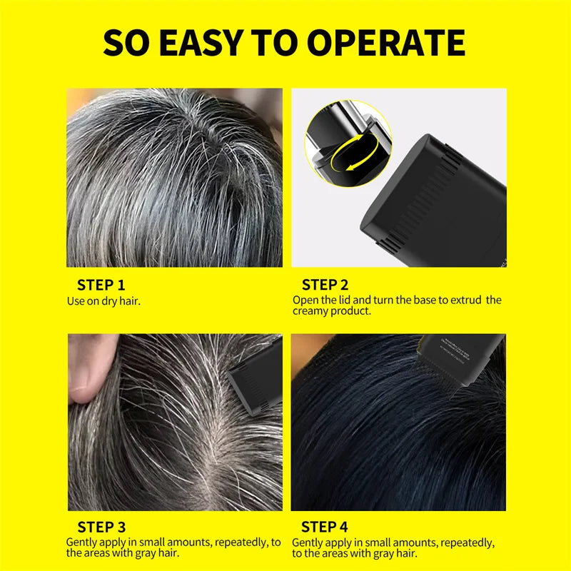 3 Colors Portable Hair Dye Stick 15g Waterproof Hairline Root Concealer Stick Disposable Instant Grey Coverage Hair Coloring Pen