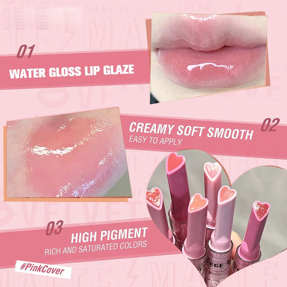 Solid Lip Gloss Gege Bear Garden Pink Rabbit Moisturizing Watery Colored Lip Balm Tender Lipstick Set