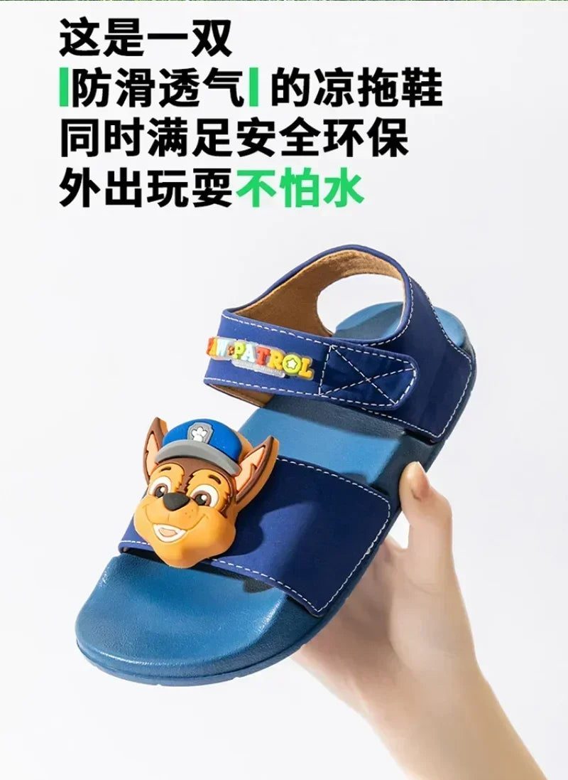 PAW PATROLs Anime Cartoon Sandals Outdoor Comfortable Non-slip Breathable Sandals Heel Strap Shoes for Boys and Girls Gift Toy