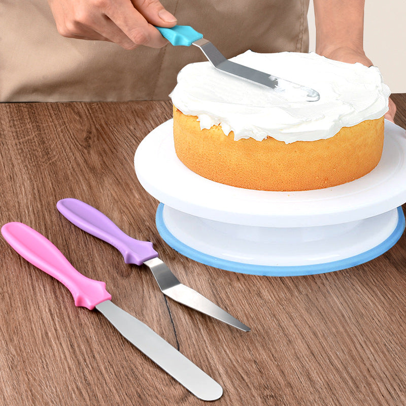 28cm Anti-skid Plastic Cake Turntable Rotating Cake Decorating Tools Pastry Bags Nozzles Set Spatula Kitchen Gadget Sets cozinha