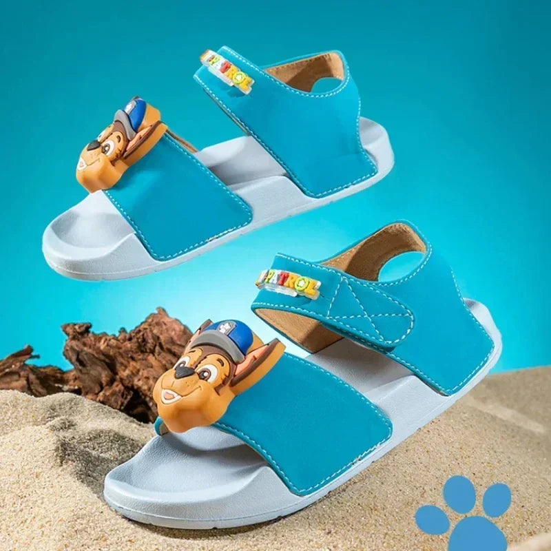 PAW PATROLs Anime Cartoon Sandals Outdoor Comfortable Non-slip Breathable Sandals Heel Strap Shoes for Boys and Girls Gift Toy