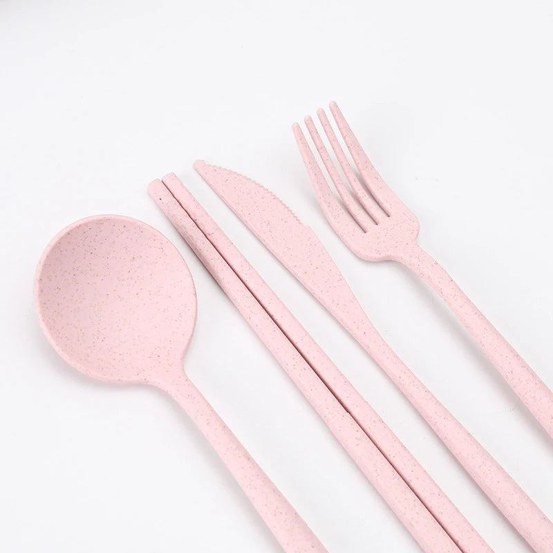 16pcs/set tableware eco friendly degradable plates cup dinner set wheat straw kitchen