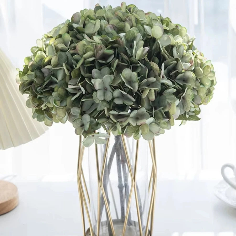 Artificial Hydrangea silk Flowers Home Room vases table Accessories Wedding wall Diy gift box Bridal Bouquet Holiday Party Decor