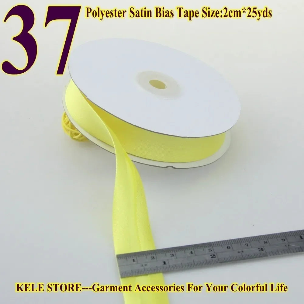 Polyester Satin Bias Binding Tape,bias Binding Size:20mm,3/4" *25yds,fold Tape for DIY Sewing Garment Accessories