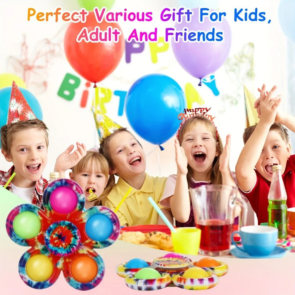 12/24 Pcs Fun Colorful Bubble Spinner Kids Birthday Party Favors Classroom Prizes Carnival Christmas Wedding Guest Gifts Pinata
