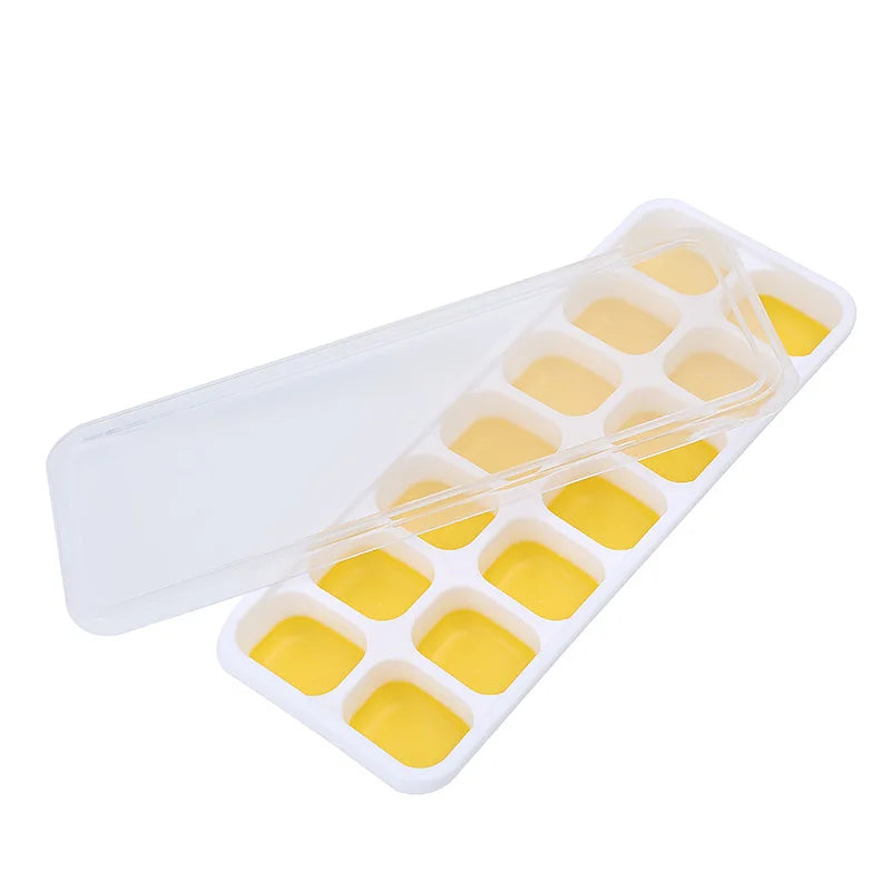 14 Grids Fruit Ice Maker with Removable Ice Cube Trays Reusable Silicone Ice cube Mold  Lids Kitchen Tools Freezer Summer Mould