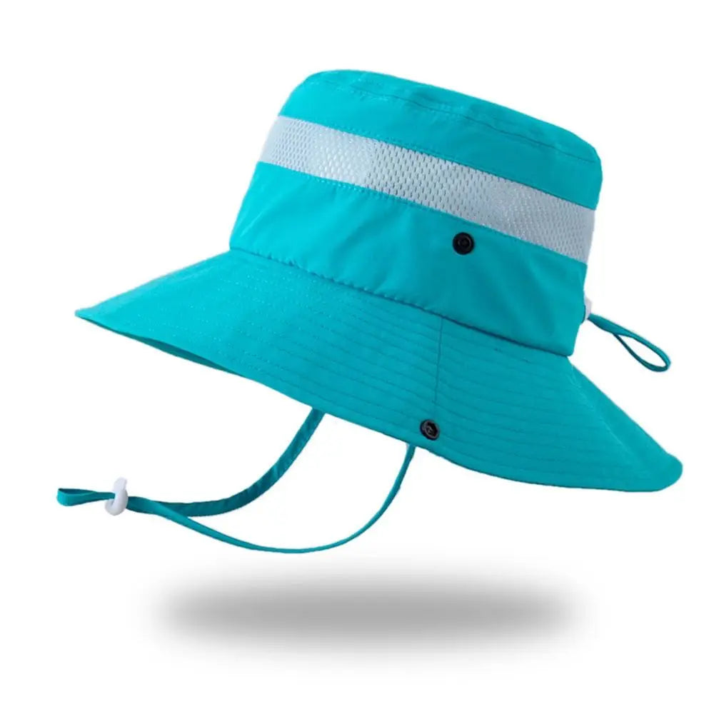Anti UV Kids Summer Baby Sun Hat Bucket Cap With Whistle For Girls Boys Outdoor Neck Ear Cover Beach Cap