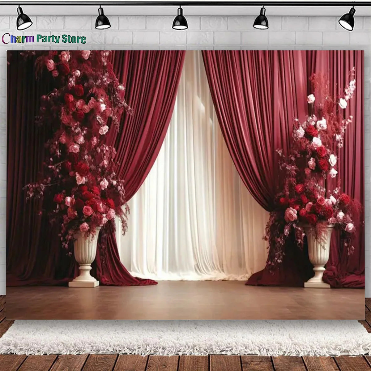 Charm Wedding Backdrop Palace Room Window Curtain Flower Theme Adult Birthday Party Pregnant Portrait Decor Background Photo kid